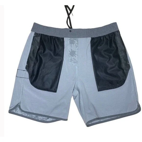 IPD Men’s Board Shorts Surf Trunks Tropics Slate Gray Unlined Nice Large 7” NEW
